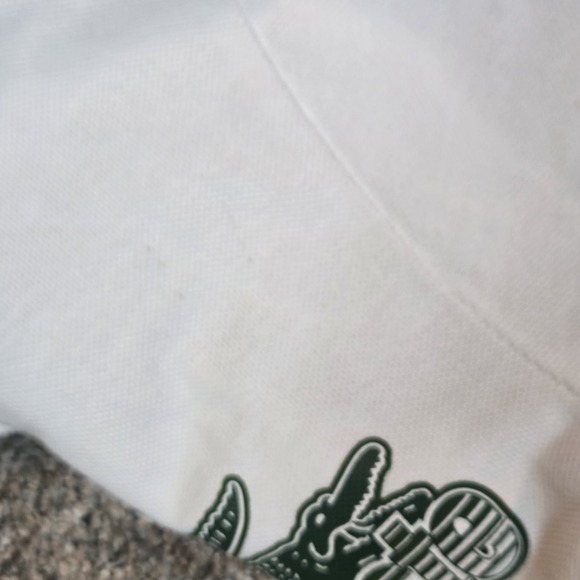 Lacoste Men's White Short Sleeve Polo Shirt Classic Fit Size L Green Gator - Picture 10 of 10